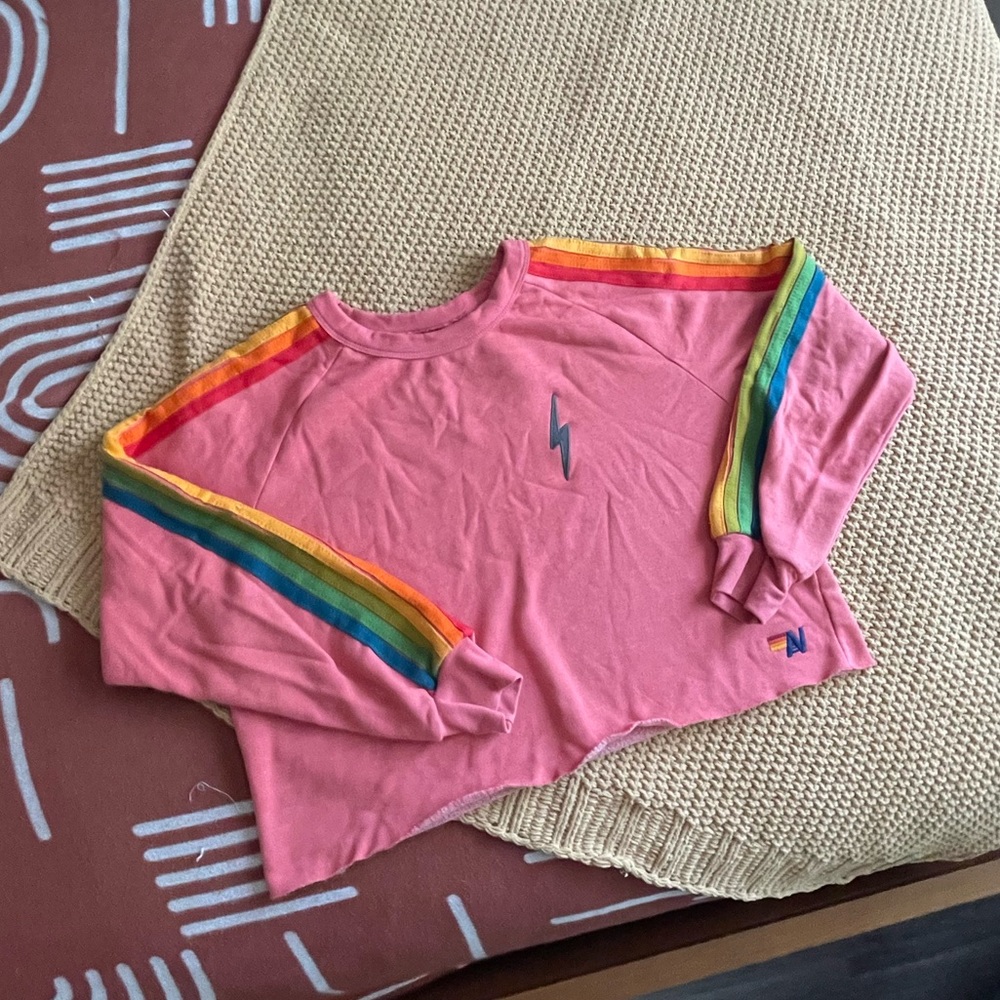 NWOT AVIATOR NATION CROPPED SWEATSHIRT